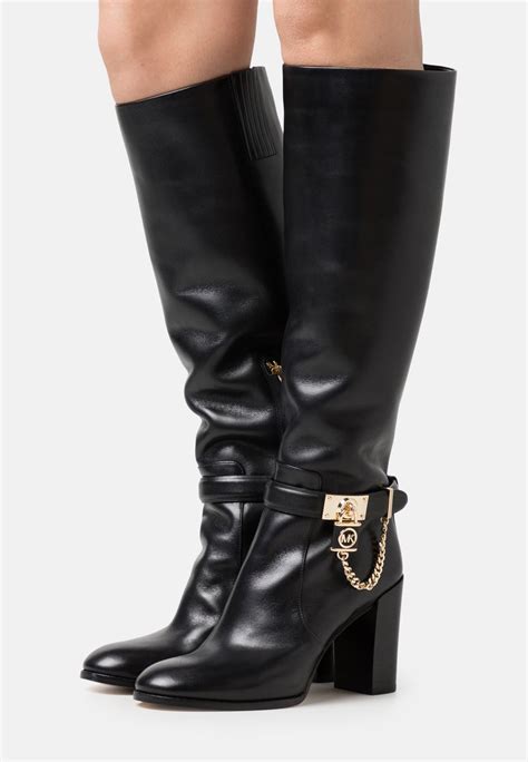 michael kors shoes heels black leather|Michael Kors heeled boots.